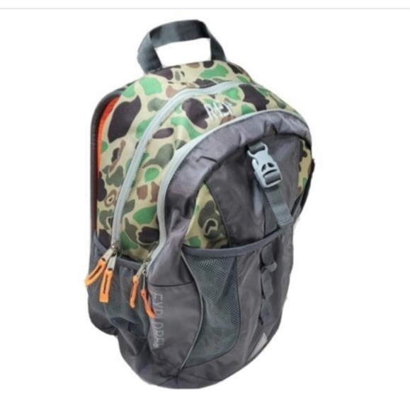NWT L.L. Bean Explorer Backpack Print III Dark Loden Camo & Orange - Picture 1 of 11